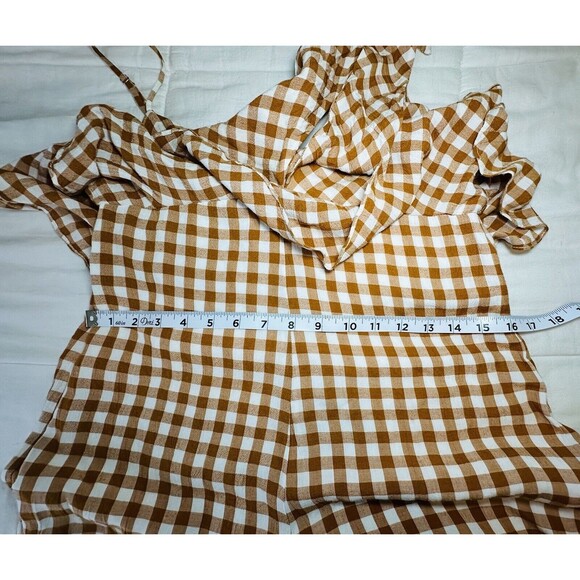 SAYLOR Laken Mustard Yellow Gingham Jumpsuit SIZE SMALL Retail $253 - Picture 8 of 12